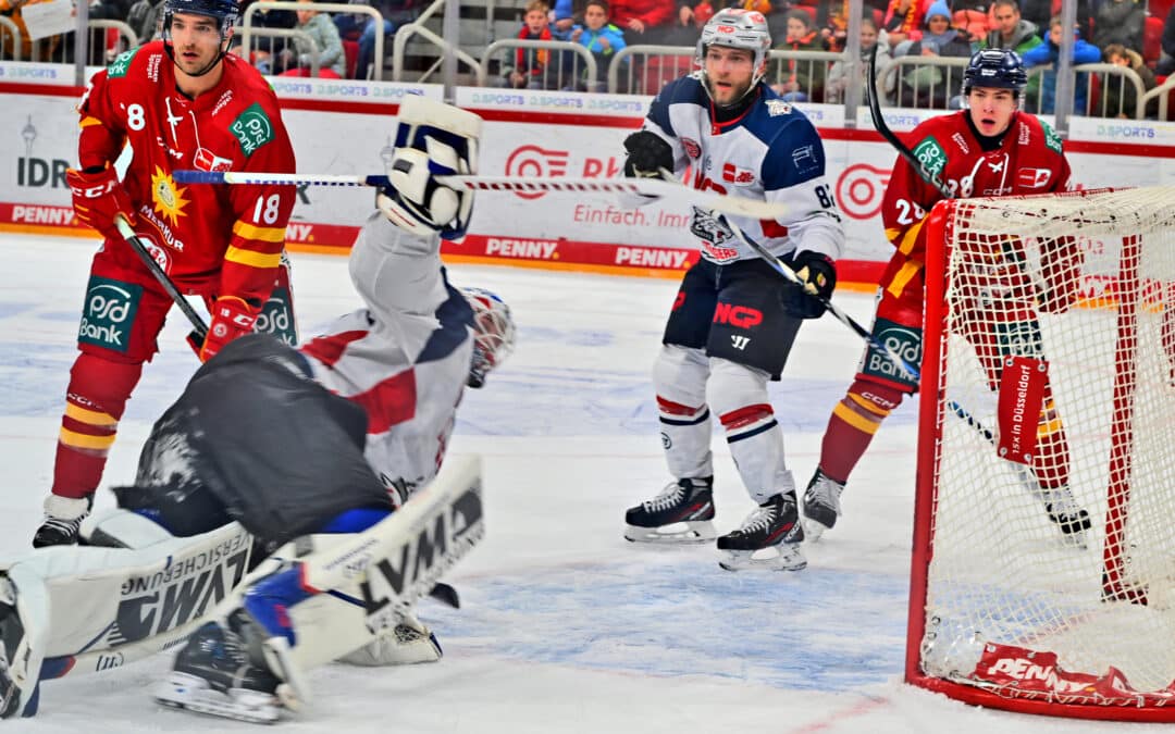 Die Nürnberg Ice Tigers fuhren einen Last Minute Sieg bei der Düsseldorfer EG ein