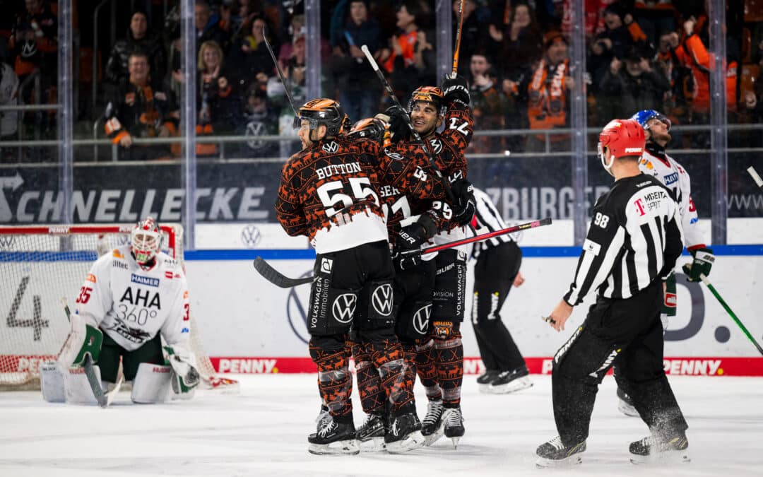 Spannung und 9 Tore bei den Grizzlys Wolfsburg gegen Augsburger Panther